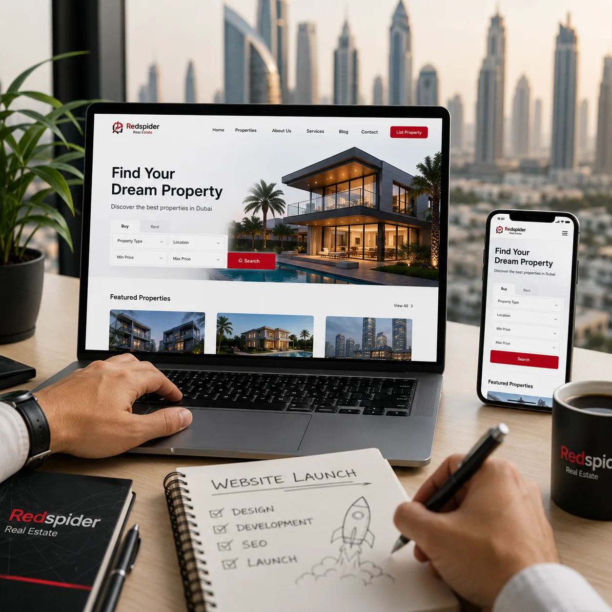 Launch real estate website